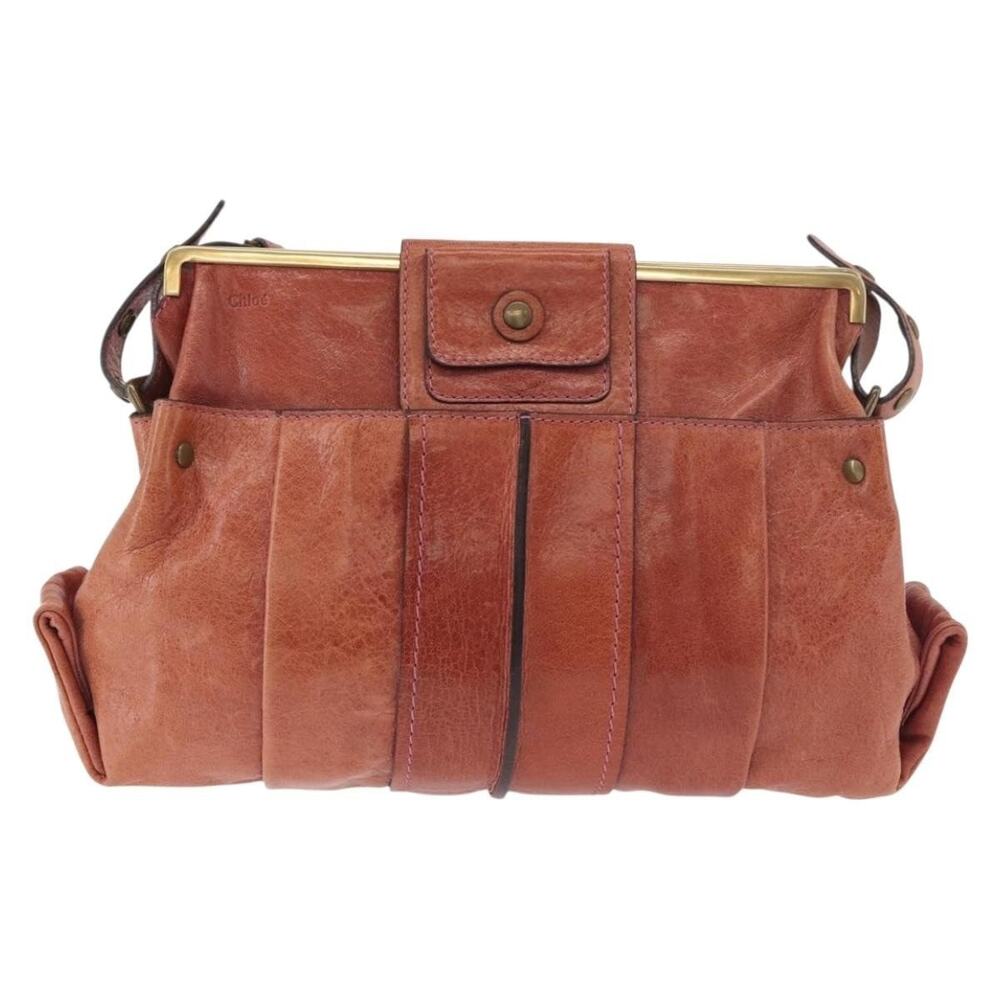 Chloe Leather Shoulder Bag Pink